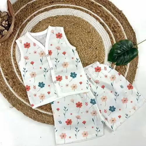Organic Muslin Co-ord Set for Babies – Jabla Shirt & Shorts