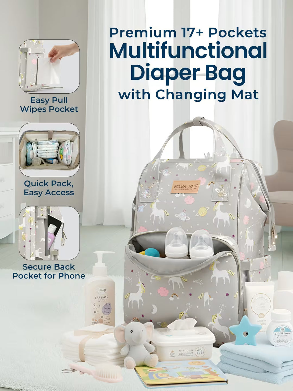 Spacious Baby Diaper Bag – Smart Organization for Parents On-the-Go