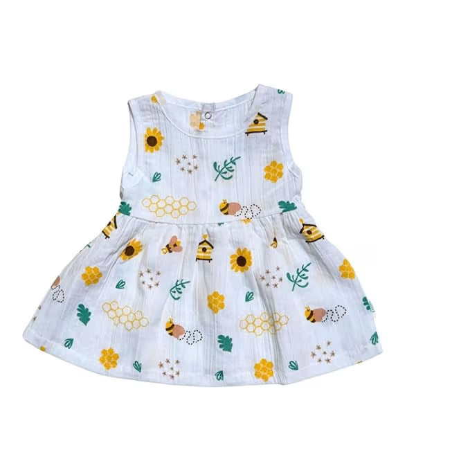 Soft Organic Muslin Baby Frock – Lightweight Everyday Comfort
