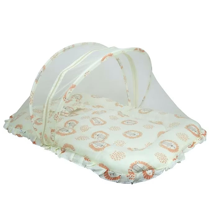 Breathable Muslin Baby Bed with Mosquito Net – Safe & Comfortable Sleep