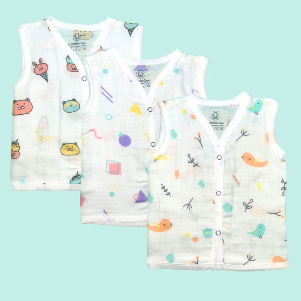 Organic Muslin Button Jablas for Babies – Easy Everyday Wear