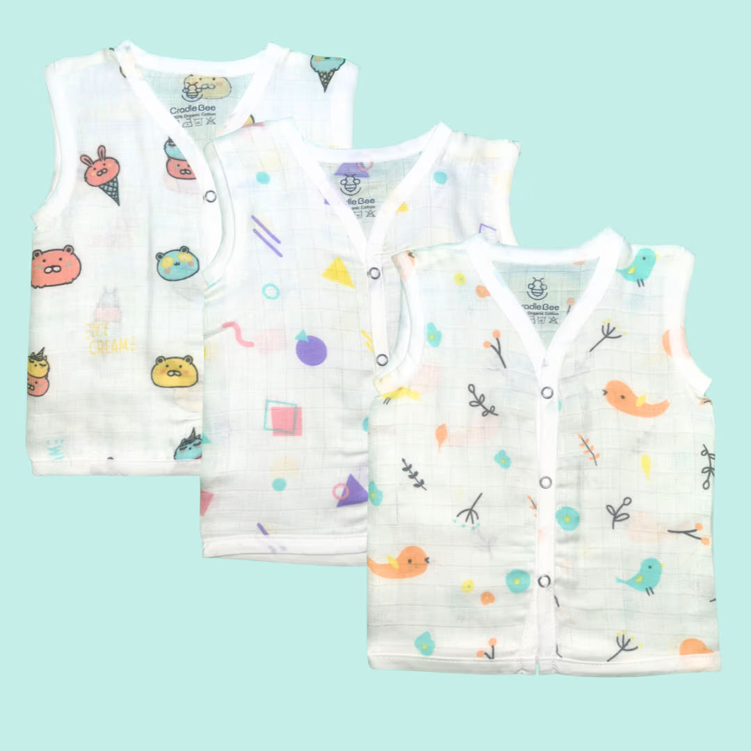 Organic Muslin Button Jablas for Babies – Easy Everyday Wear