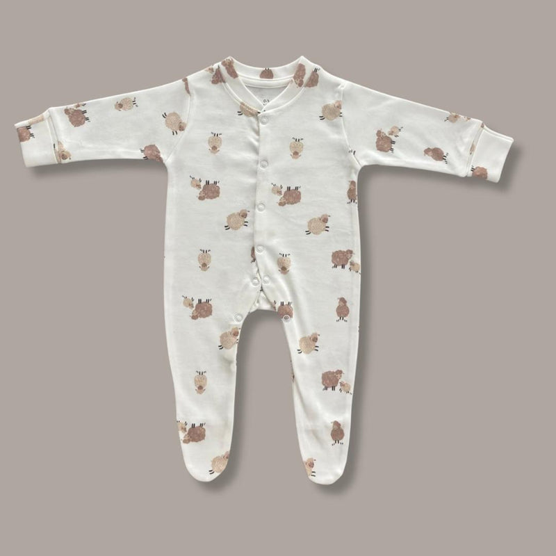 Stretchable Cotton Footed Jumpsuits for Babies - Cozy Night Sleepsuits