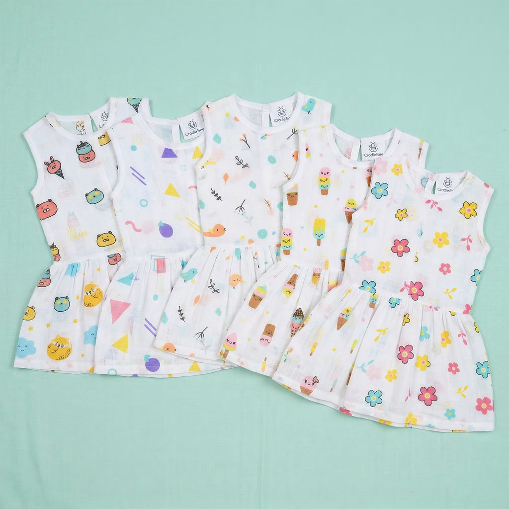 Soft Organic Muslin Baby Frock – Lightweight Everyday Comfort